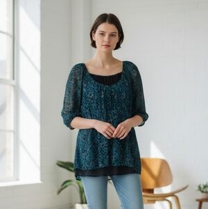 Allison Morgan Teal and Black Circle Dress